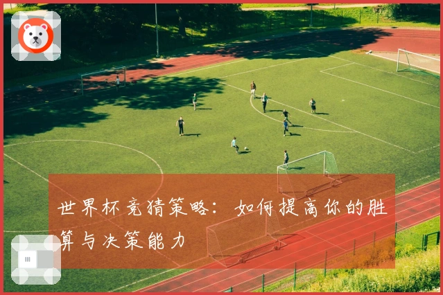 世界杯竞猜策略：如何提高你的胜算与决策能力